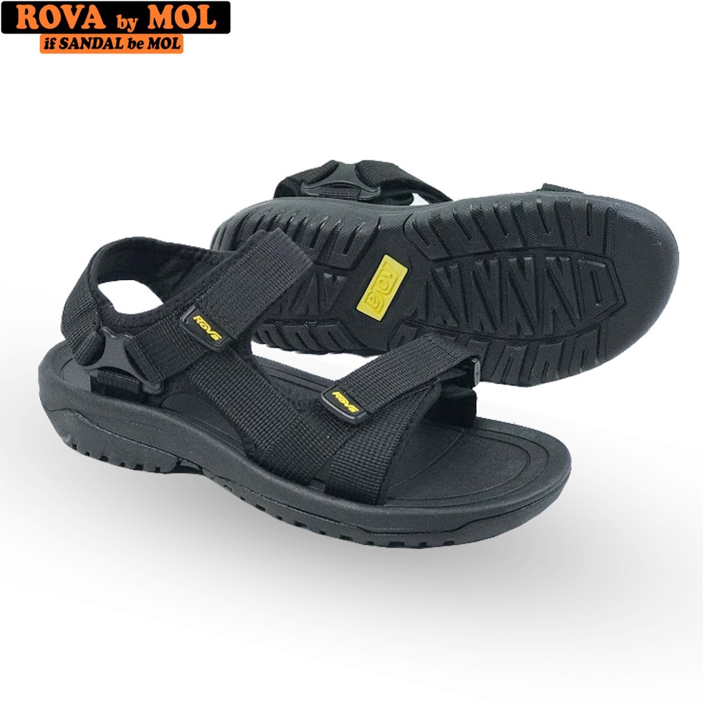 Giày sandal nam hiệu Rova siêu bền quai ngang đế cao su quai dù đi làm đi học mã RV866