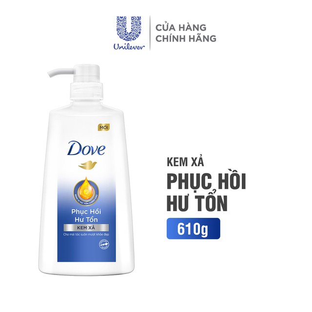 Kem xả phục hồi tóc hư tổn Dove 610g