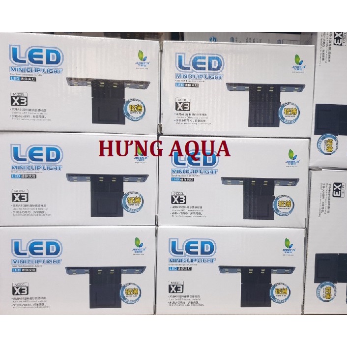 Đèn Led kẹp thành bể, đèn led mini siêu sáng Jeneca X3/Vipsun M-180 thiết kế siêu mỏng 5W cho bể dưới 30cm