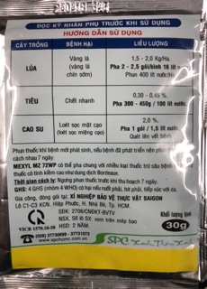 Thuốc trừ bệnh Mexyl MZ 72wp ( Bộ 3 gói)