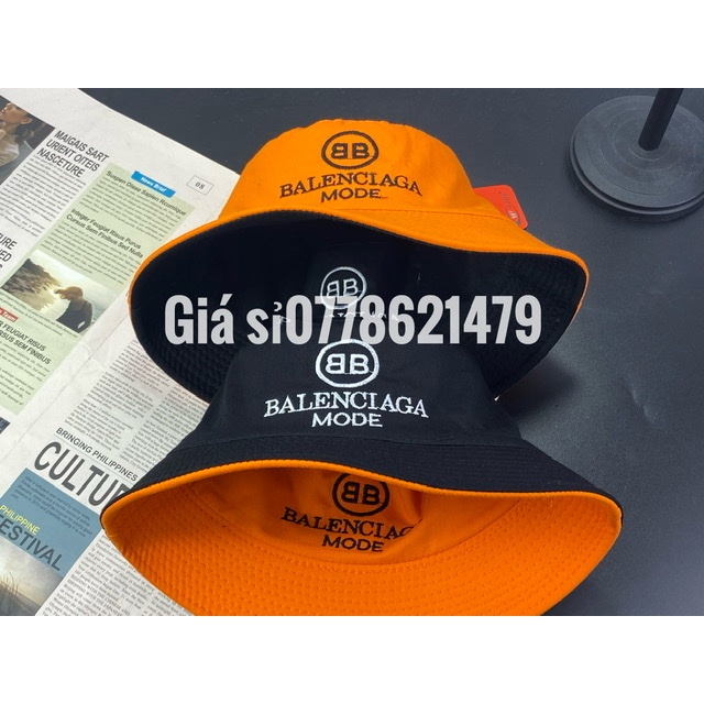 mũ bucket 2 lớp 2 mặt - nón vành thêu baleca nặng động unisex thời trang