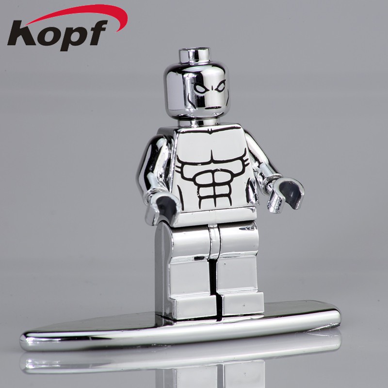 Minifigures Marvel Nhân Vật Silver Sufer - Người lướt ván Bạc Phiên Bản Mạ Mạ Crom KF2055