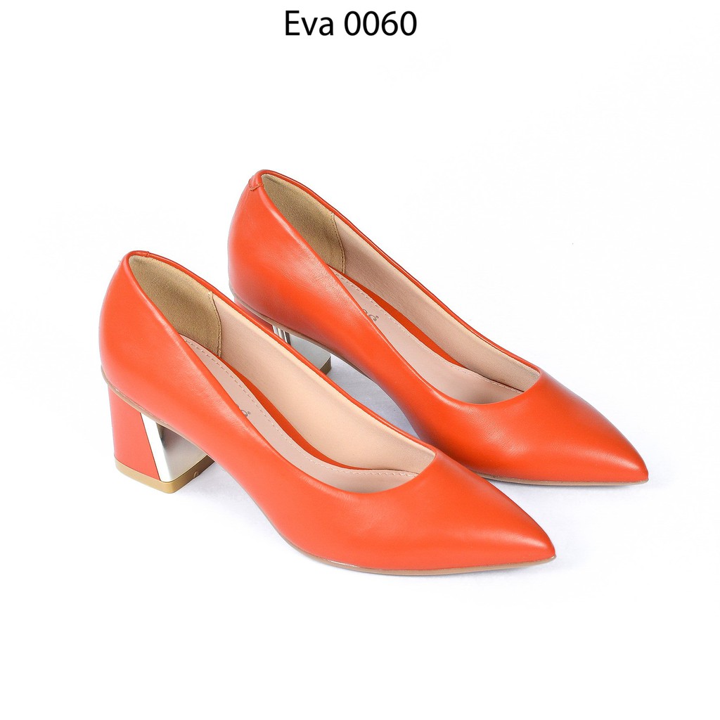 Giày Cao Gót Nữ Mũi Nhọn Đế Vuông Da Cao Cấp Đế 7Cm Evashoes - EVA0061