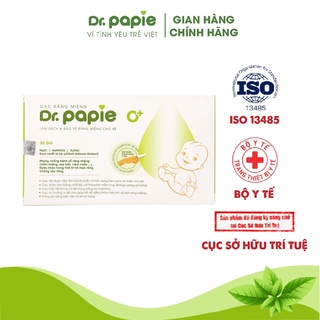 Gạc rơ lưỡi dr papie chiết xuất lá hẹ vệ sinh răng miệng cho bé - 30gói/hộp