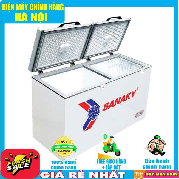 Tủ đông Sanaky mặt kính 1 chế độ ( xanh ) VH-2599A2KD