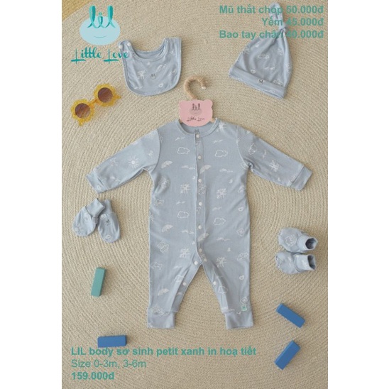 Lil little love - Bộ cài chéo, bộ body petit cho bé sơ sinh - 6m 3-7kg