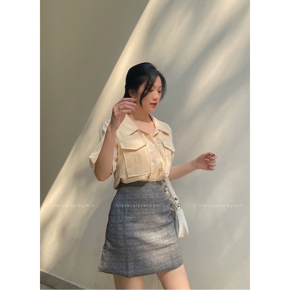 SISTERSISTER - Áo kiểu túi hộp linen JANDI