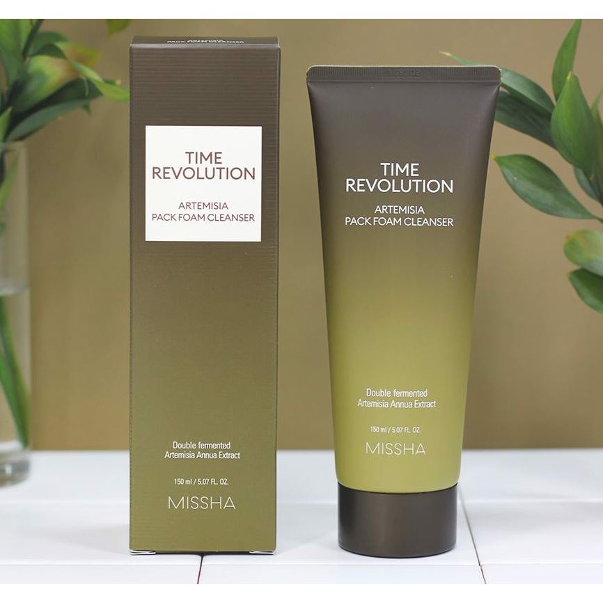 Sữa Rửa Mặt Tạo Bọt Kiêm Mặt Nạ Đất Sét Chiết Xuất Ngải Cứu Missha Time Revolution Artemisia Pack Foam Cleanser 150ml