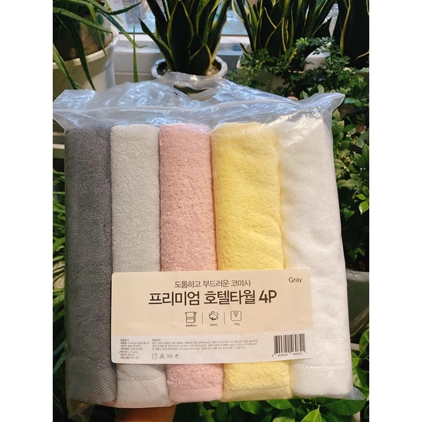 Hàng xuất Hàn xịn-set 4 khăn và 5 khăn siêu mềm, thấm hút tốt