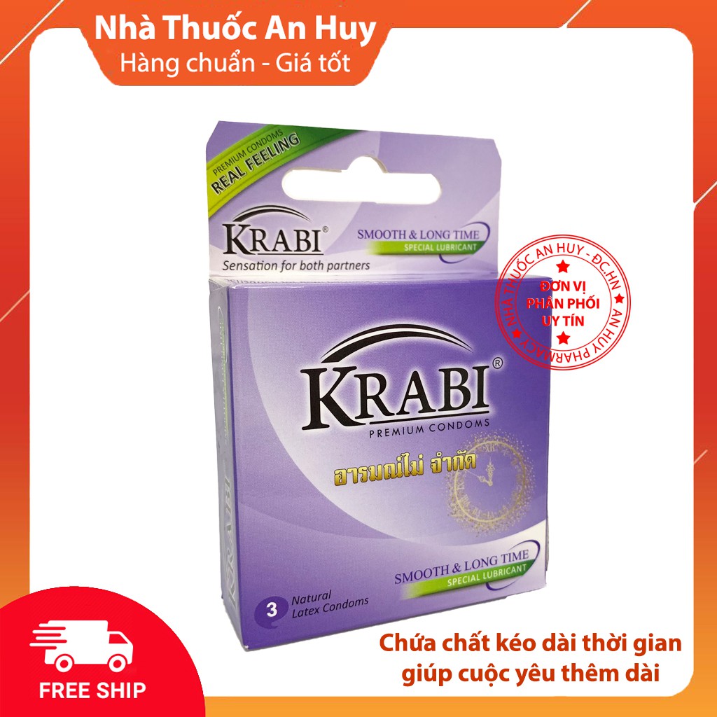 [CHÍNH HÃNG] BAO CAO SU KRABI THÁI LAN 3C (đủ loại)