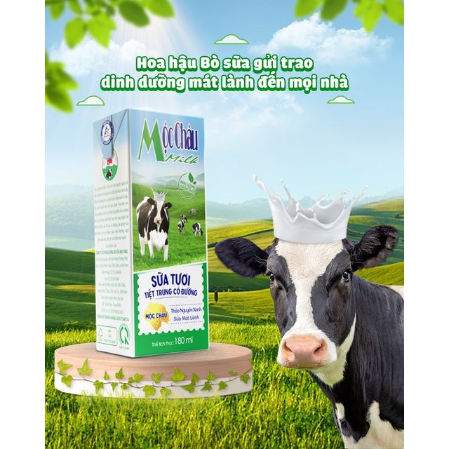 Sữa tươi Mộc Châu Milk, Sữa tươi nguyên chất các vị lốc 4 hộp x 110ml