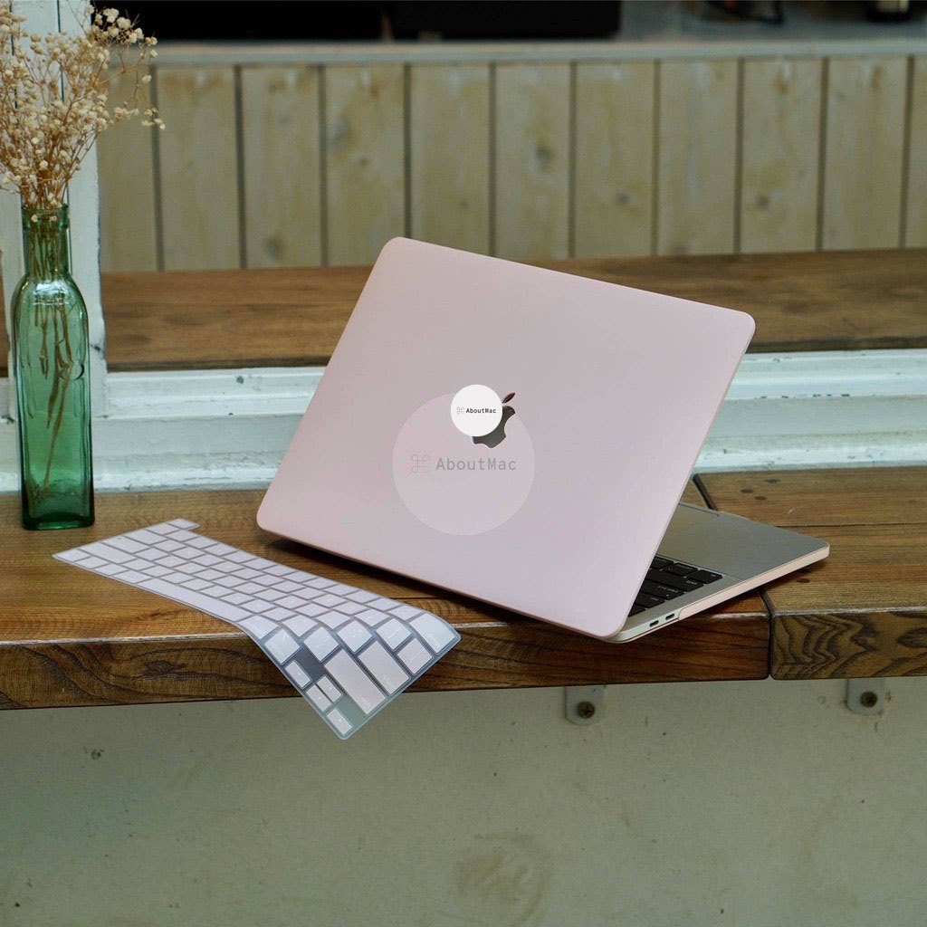 COMBO Case ,Ốp + Phủ Phím Mácbook Hồng Pastel