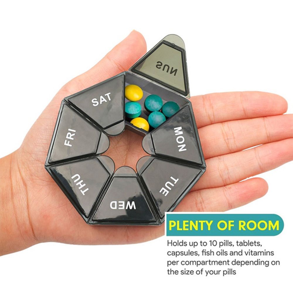 Hộp đựng thuốc viên 7 ngăn chống quên nhiều màu sắc tiện lợi
