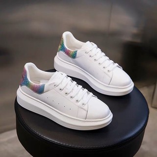 Giày trắng nữ 💖FREESHIP💖 Giảm 10K Khi Nhập [GIAY NU]Giày sneaker nữ MCQ gót cầu vồng