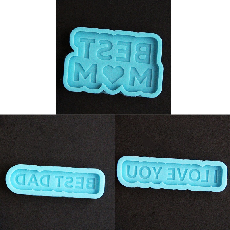 Khuôn Silicone Làm Móc Khóa Resin Hình Chữ BEST Dad MoM DIY