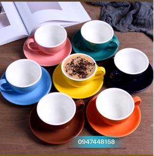 Bộ ly kèm đĩa sứ capuchino 220ml