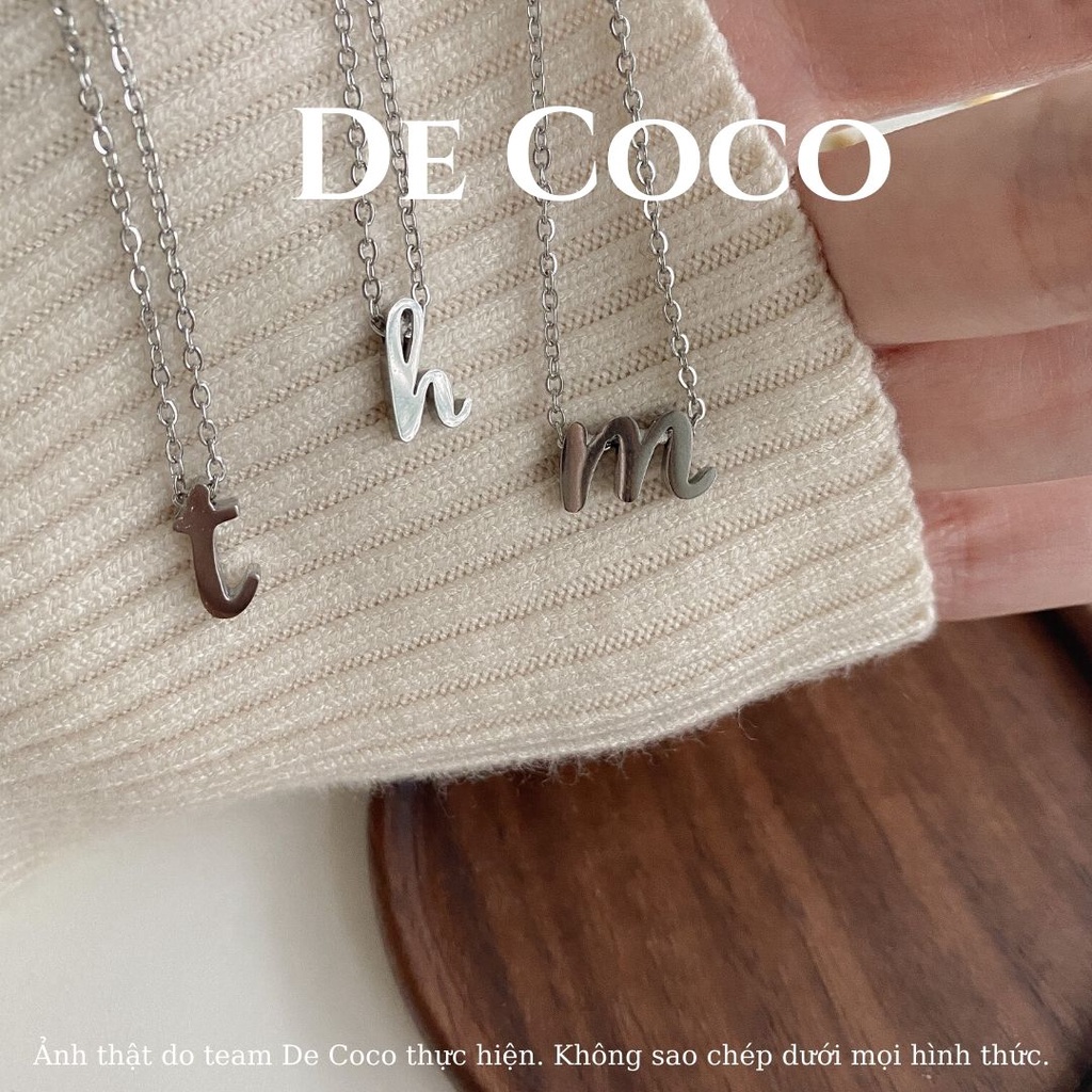 [Mã SKAMFSW175 giảm 10K đơn 50K] [KHÔNG ĐEN GỈ] Vòng cổ titan mặt chữ cái Your Name De Coco decoco.accessories