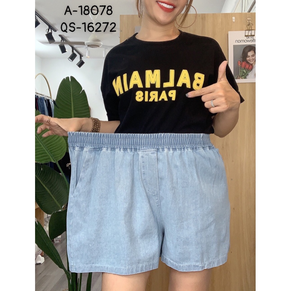 SALE Quần đùi Bigsize jean trơn LT 16272