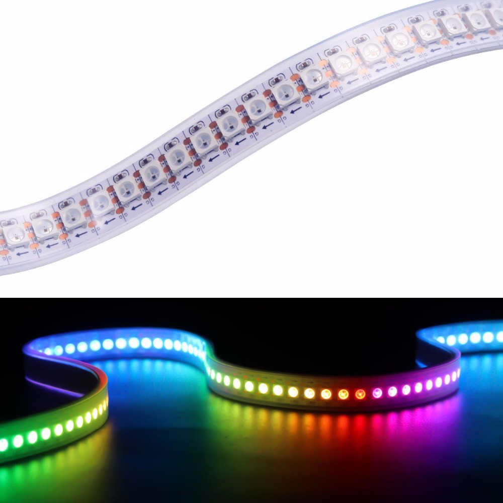 Dải đèn Led 5V 1m 144leds/m WS2812B 2812 Pixels RGB WS2812 IC đầy đủ màu sắc