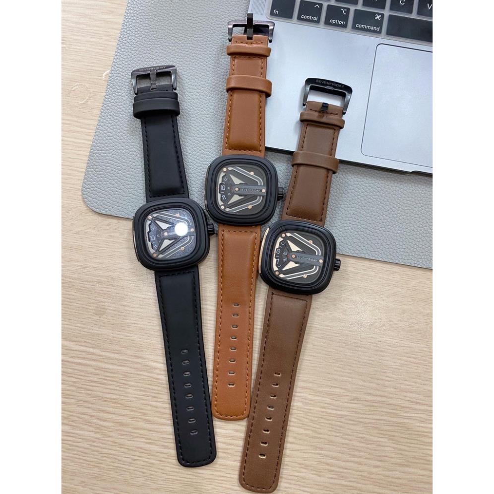 Đồng hồ nam SEVENFRIDAY chính hãng đẹp cao cấp, đồng hồ nam dây da mặt vuông sang trọng lịch lãm, BH 24 tháng mã A18 | BigBuy360 - bigbuy360.vn