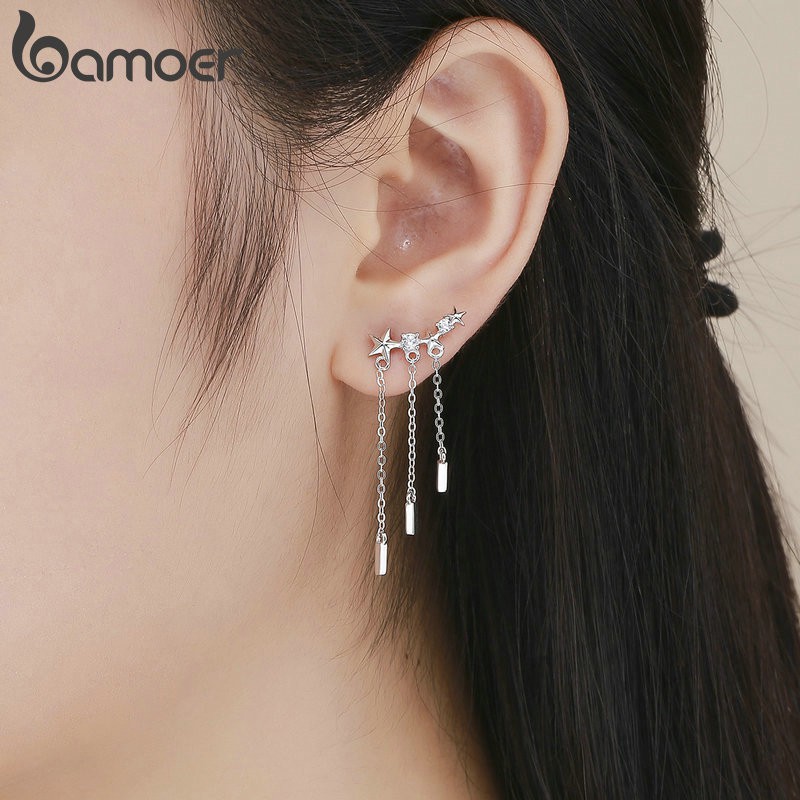 Bông Tai Bamoer SCE399 Cho Nữ Họa Tiết Sao Băng Hợp Thời Trang Bạc 925