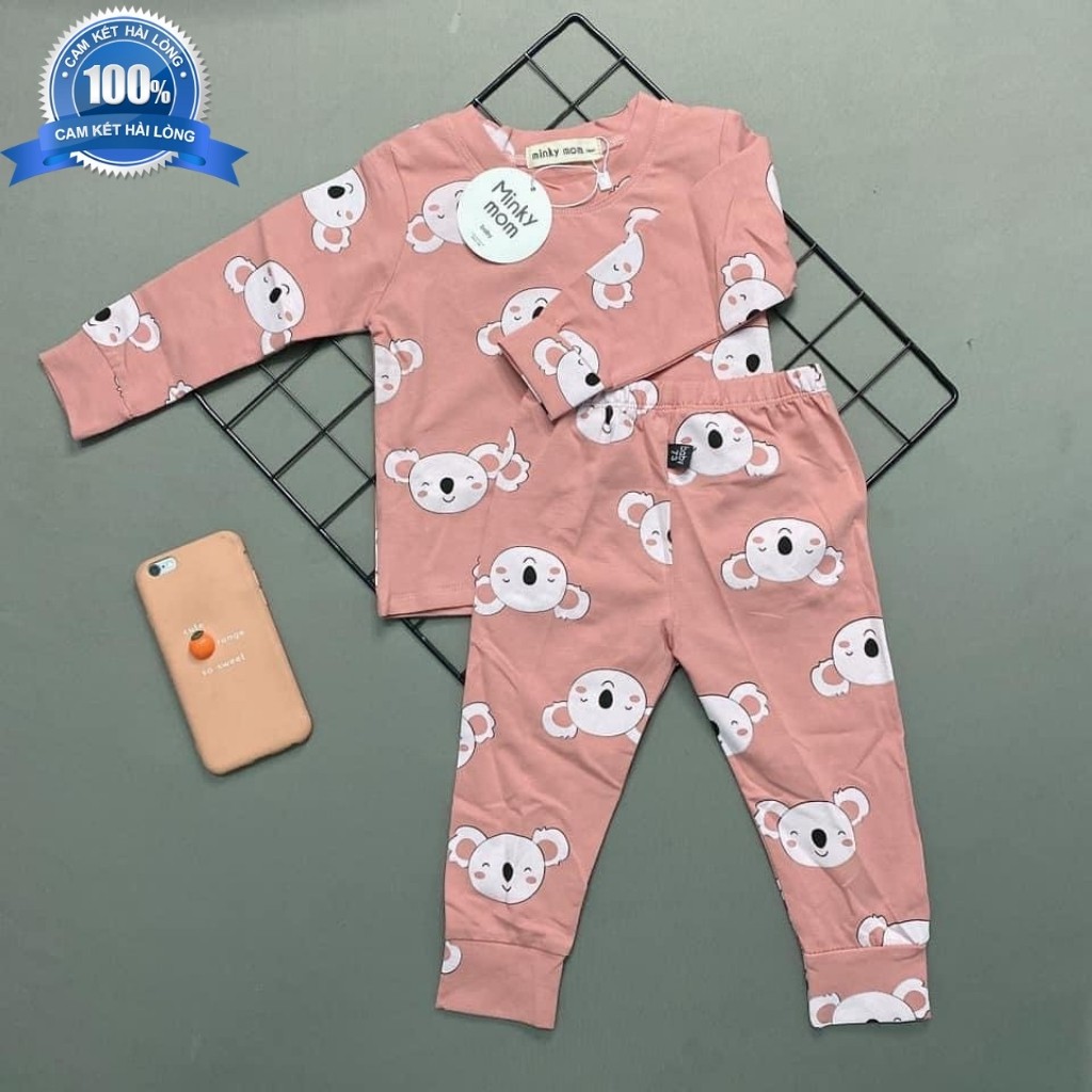 Bộ Thu Đông Dài Tay Cho Bé  Bộ Thun Lạnh Dài Tay Minky Mom Cho Bé Trai Bé Gái Với Các Hình Thú Siêu Dễ Thương .