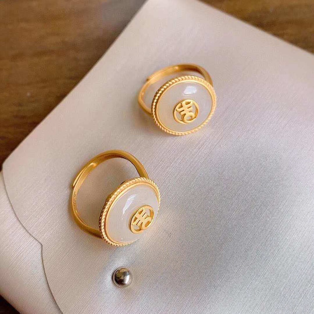 Nhẫn bạc 925 mặt ngọc bích tròn thiết kế mới thời trang dành cho nữ