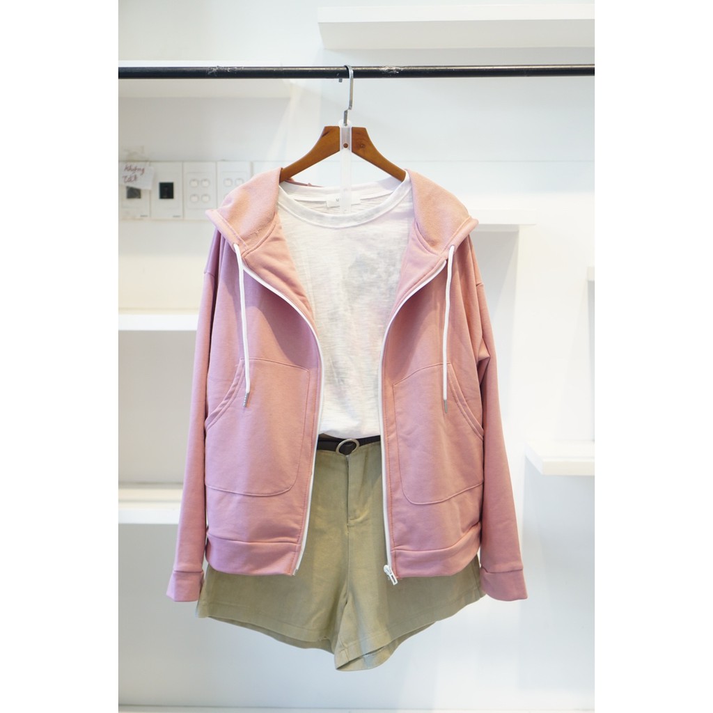 Áo khoác thun kèm túi trong 077 ảnh thật