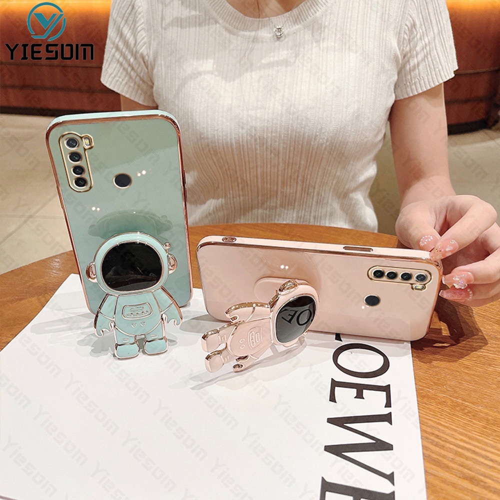 Ốp Điện Thoại Silicon Mềm Có Giá Đỡ Hình Vuông Mạ Sang Trọng Cho Xiaomi Redmi Note 8 8T 7 5 Pro Redmi 7 5 Plus