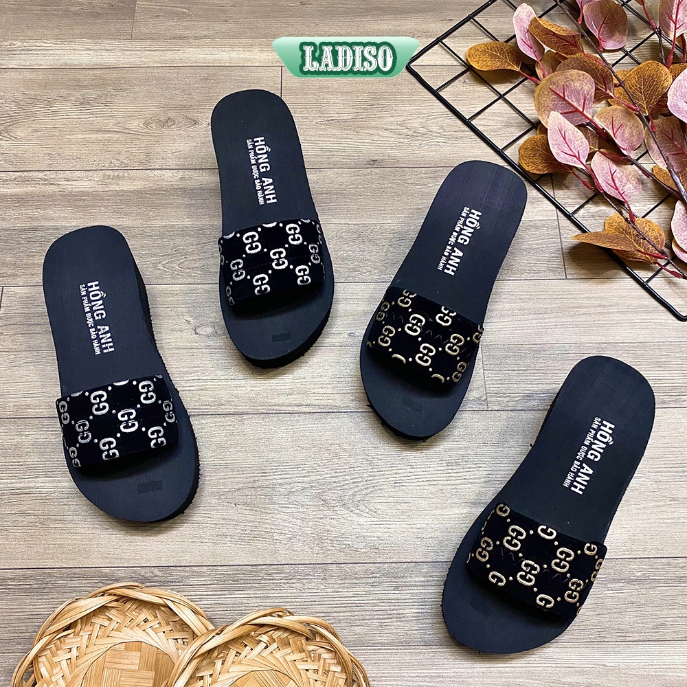 Dép xuồng nữ quai ngang siêu nhẹ xinh xắn cao 7 cm LADISO TT361 TT429