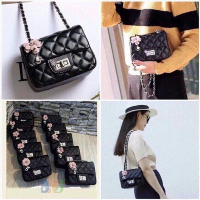 TÚI NỮ ĐEO CHÉO HOA TRÀ DA MỀM 162 VENUSSTORE