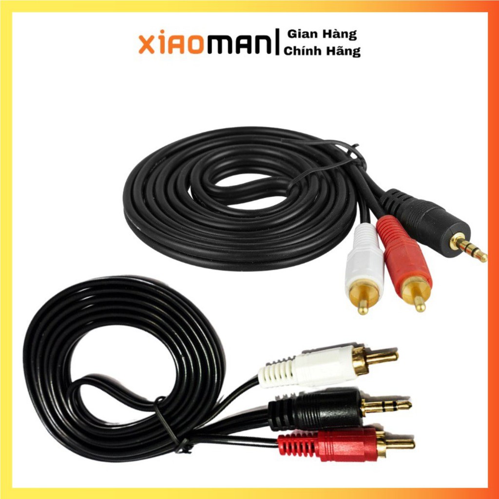 Dây loa, dây tín hiệu âm thanh, audio 3.5mm 1 ra 2 dài 1.5m 3m 5m đầu jack mạ đồng cao cấp