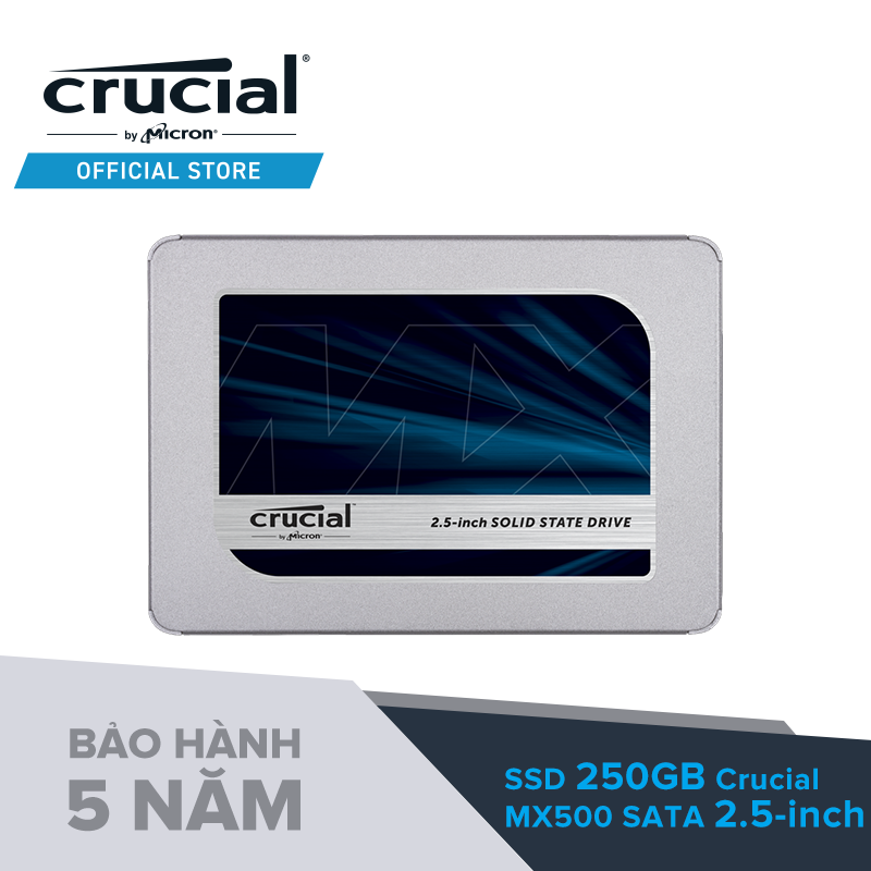 Ổ Cứng Crucial MX500 250GB 3D NAND SATA 2.5 inch 7mm (9.5mm adapter) Internal SSD