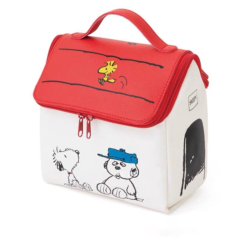 Túi Đựng Mỹ Phẩm Xách Tay Cỡ Lớn In Hoạt Hình Snoopy Kiểu Nhật Bản Chuyên Dùng Mang Đi Du Lịch