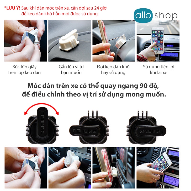 Chân Đế Điện Thoại MOMODIZ Smart Grip, Kê Đỡ iPhone Stand Grip & Car Holding, Giá Đỡ SmartPhone Gắn Xe Hơi