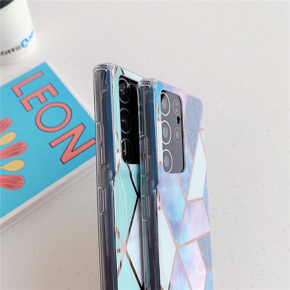 Ốp Điện Thoại Mềm Mạ Đá Hoa Cương Cho Samsung S22 S21 S20 Note 10 Plus 20 Ultra A52 A52s S20 FE 5G