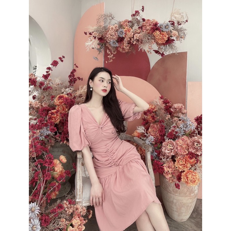 VÁY ĐŨI ĐUÔI CÁ TAY BỒNG CHÉO NGỰC