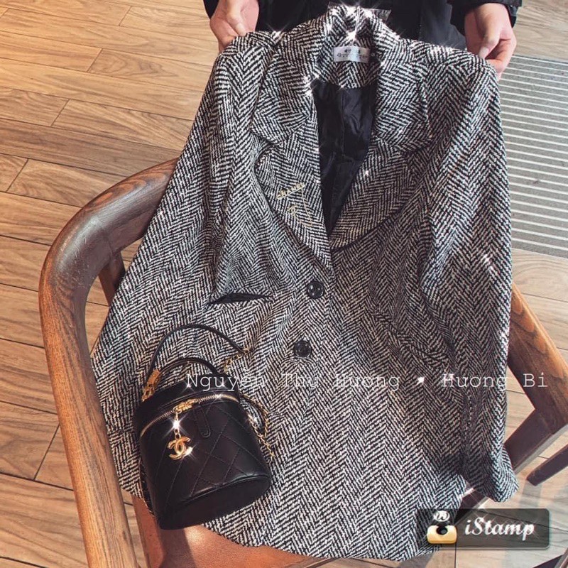 Áo dạ kẻ xương cá