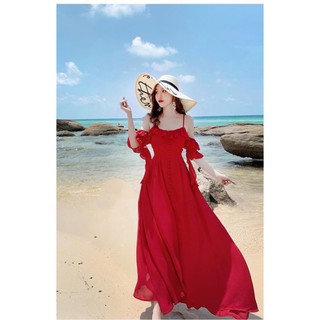 váy maxi xinh bèo rớt vai