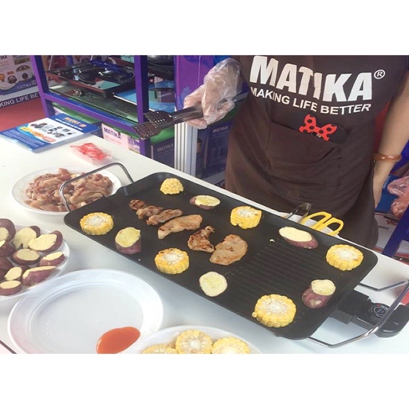 Bếp nướng điện MATIKA-MTK-4928  vỉ nướng điện công suất 1500W gọn nhẹ đa chức năng nướng