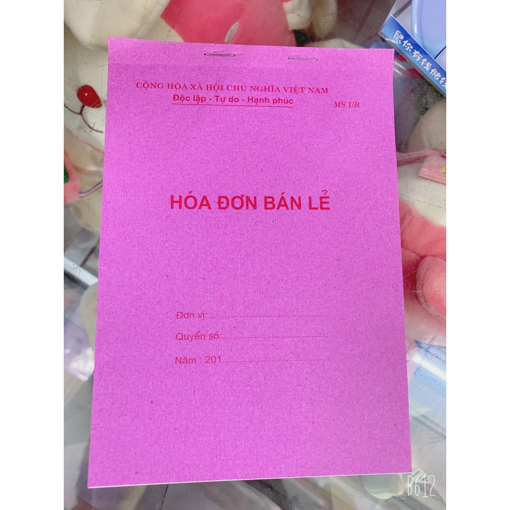 Hóa đơn bán lẻ 1 liên  giấy bãi bằng dày đẹp