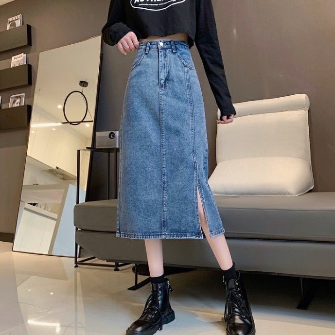 Chân Váy Jeans, Chân Váy Bò Cạp Cao Dáng Suông Ulzzang Vintage Xinh Xắn 𝑩𝒚.𝑪𝒂𝒎𝒄𝒂𝒎 | BigBuy360 - bigbuy360.vn