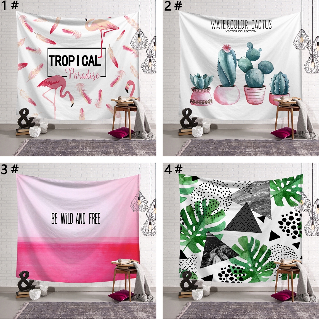 Thảm treo tường trang trí nội thất hình cây xương rồng sáng tạo