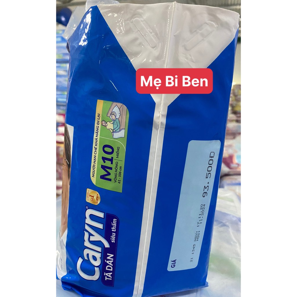 [MẪU MỚI M10+1] Tã Bỉm Dán Caryn người lớn size M10 miếng