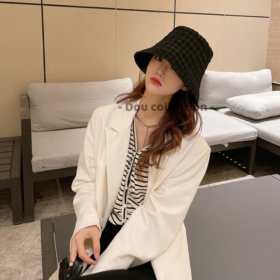 [Nowship2h] Mũ Nón Bucket Họa Tiết HOUNDSTOOTH Thời Trang Thu Đông - Mã NV027