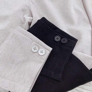 Quần Baggy Dạ Phối Cúc Chân