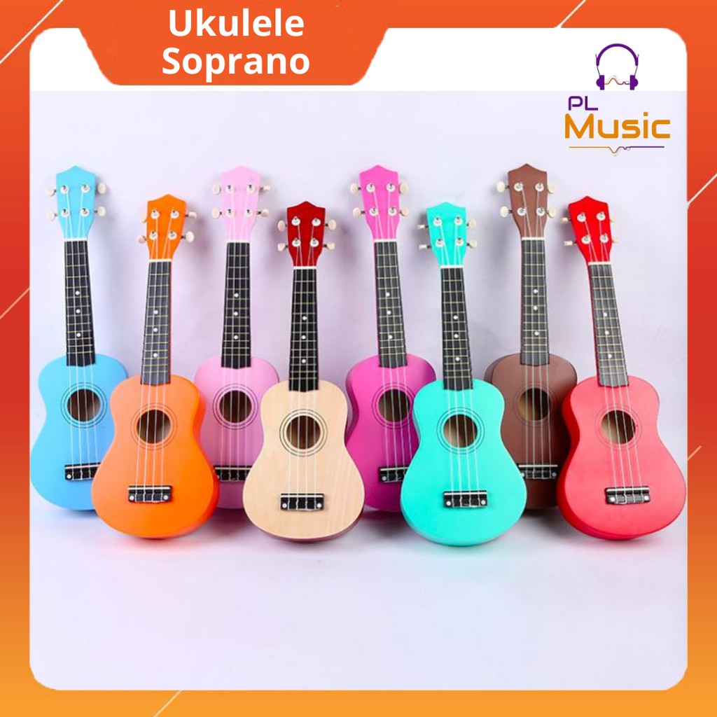 [GIAO NHANH 2H] Ukulele Gỗ, Đàn Ukulele Soprano Size 21 màu trơn PL2021