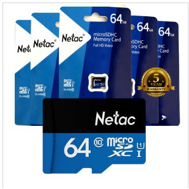 THẺ NHỚ NETAC 64GB, CHUẨN CLASS 10, UHS - I, TỐC ĐỘ CAO 90MB/S, CHÍNH HÃNG