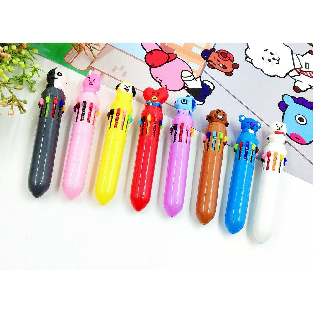 Bút Bi Có Thể Thu Gọn In Hình BT21 BTS Van Rj Cooky Mang Chimmy