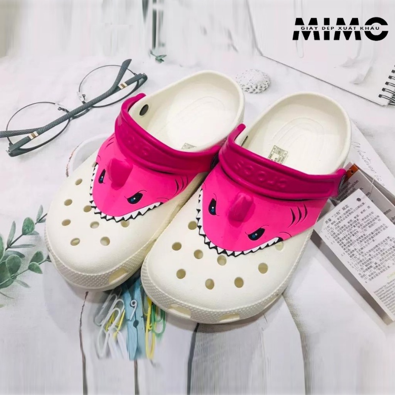 Tặng kèm jibit, Dép sục cá mập 3D nhiều màu êm nhẹ, bền đẹp cho bé trai, bé gái